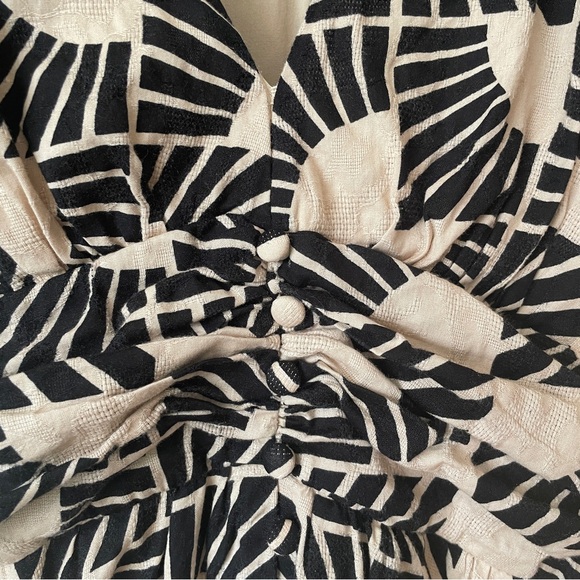 Anthropologie Katerina Button down Puff-Sleeve V-Neck Printed Maxi Dress Small - Picture 14 of 16